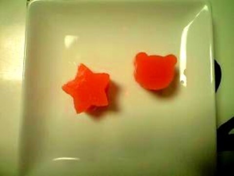 型抜きで可愛く 野菜ジュース寒天 レシピ 作り方 By Bopa 楽天レシピ